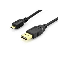 Foto van Digitus usb-kabel usb 2.0 usb-a stekker, usb-micro-b stekker 1.80 m zwart rond, stekker past op beide manieren, afgeschermd (dubbel), vergulde steekcontacten