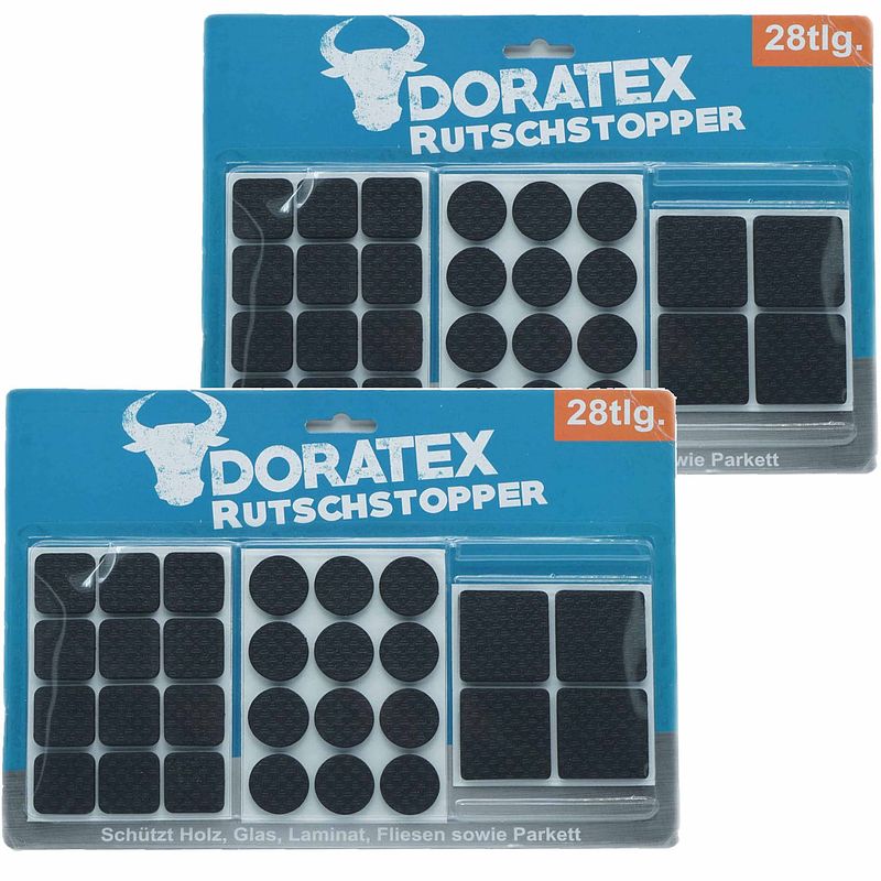 Foto van Doratex meubel/vloerbeschermers -56-delig - zwart - zelfklevend - antislip - meubelviltjes