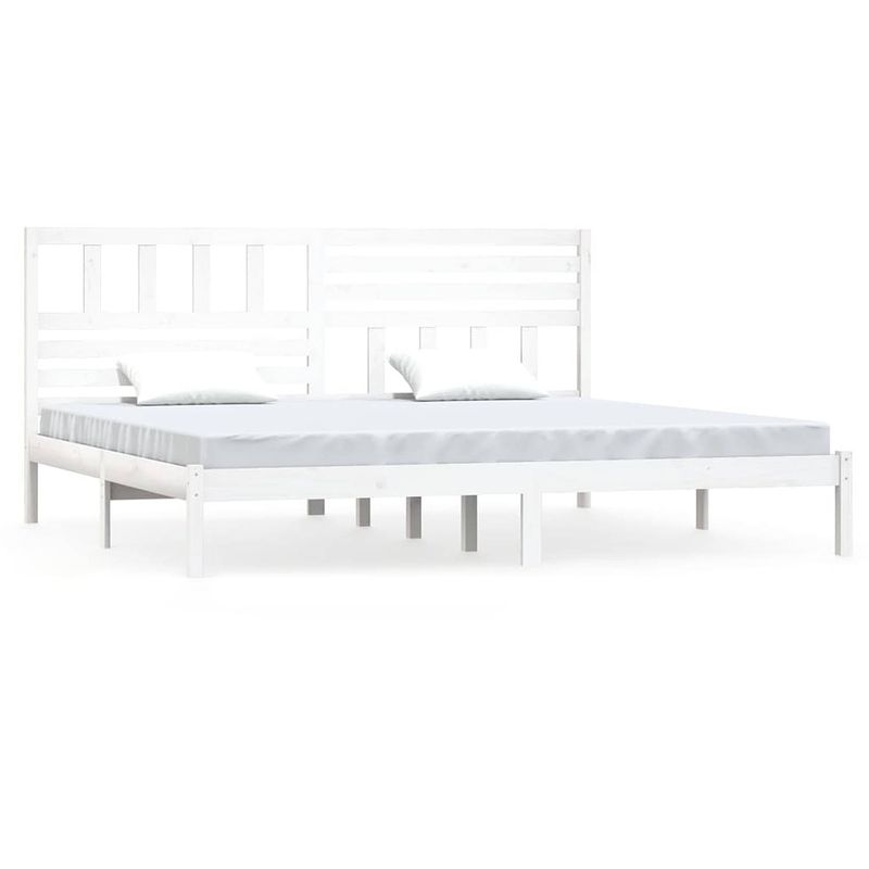 Foto van The living store bedframe - massief grenenhout - 180 x 200 cm - wit