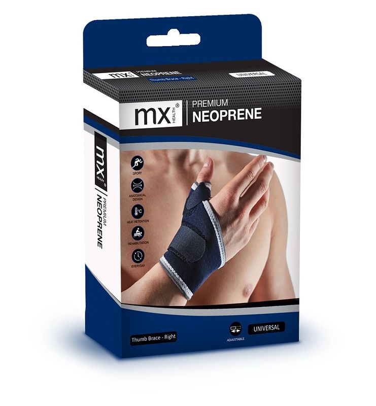Foto van Mx health premium neopreen thumb brace - right