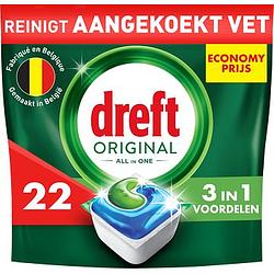 Foto van Dreft original all in one vaatwastabletten, original, 22 capsules bij jumbo