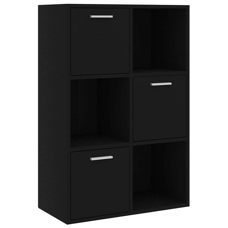 Foto van The living store kast kinderkast - 60 x 29.5 x 90 cm - bewerkt hout - zwart