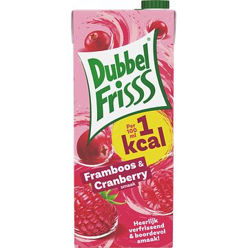 Foto van Dubbelfrisss 1kcal framboos cranberry 1, 5l bij jumbo