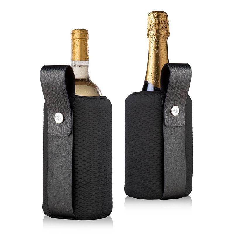 Foto van Vacu vin flessenkoeler artico 1 liter 15,8 x 23,5 cm neopreen zwart