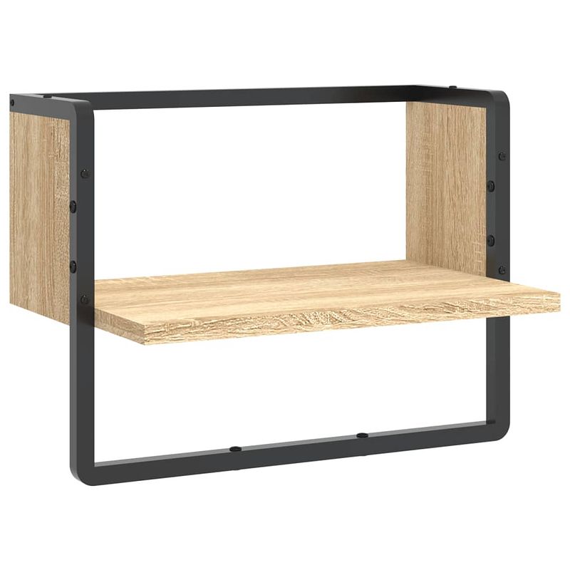 Foto van Vidaxl wandschap met stang 40x25x30 cm sonoma eikenkleurig