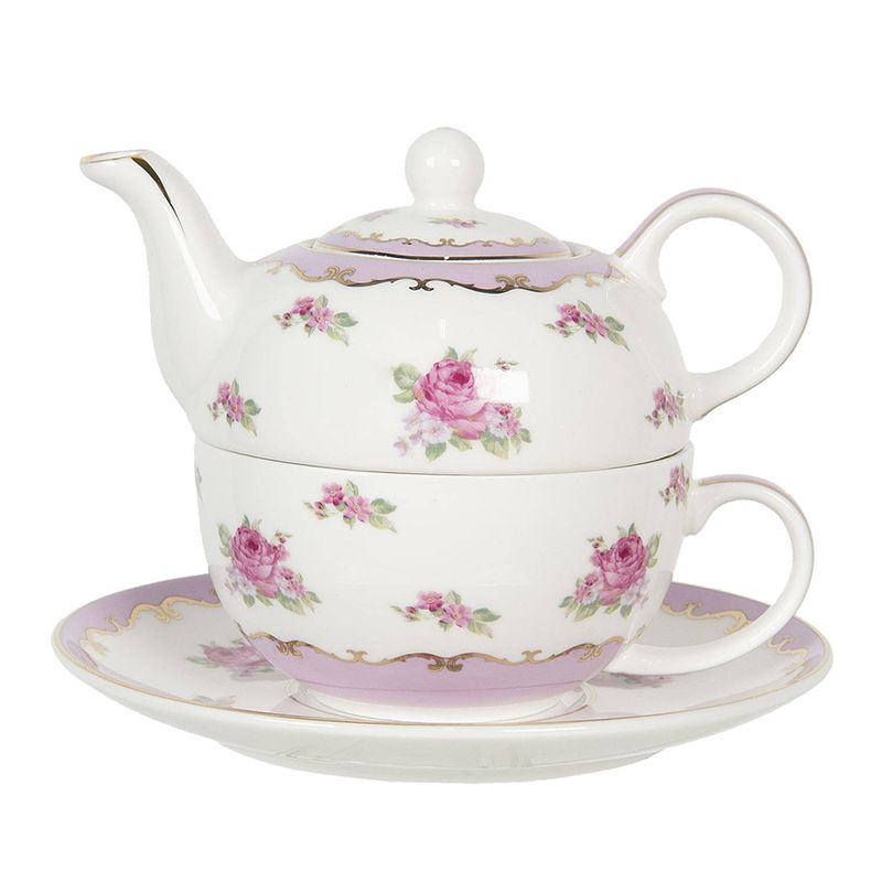 Foto van Clayre & eef tea for one 16*10*14 cm / 400 ml / 250 ml meerkleurig