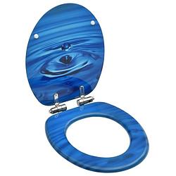 Foto van Vidaxl toiletbril met soft-close deksel waterdruppel mdf blauw
