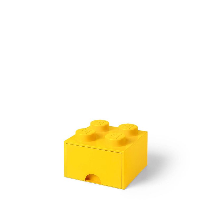 Foto van Set van 6 - opberglade brick 4, geel - lego