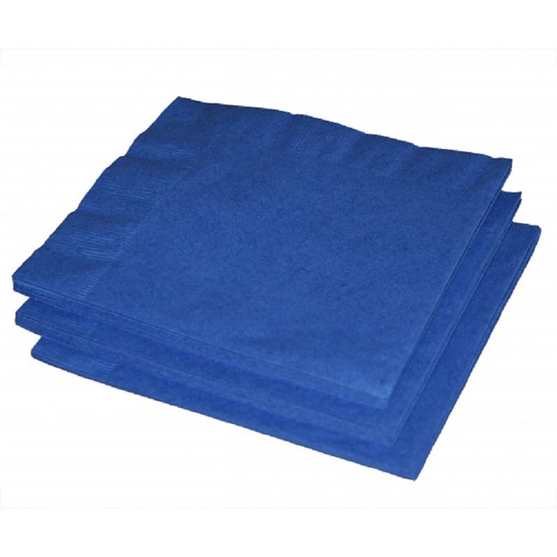 Foto van 40x stuks blauwe kleuren thema servetten 33 x 33 cm - feestservetten