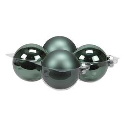 Foto van 4x stuks glazen kerstballen emerald groen (greenlake) 10 cm mat/glans - kerstbal