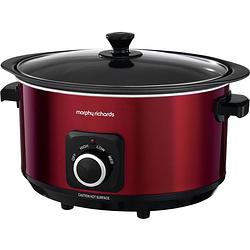 Foto van Morphy richards sear&stew 6.5l slow cooker rood