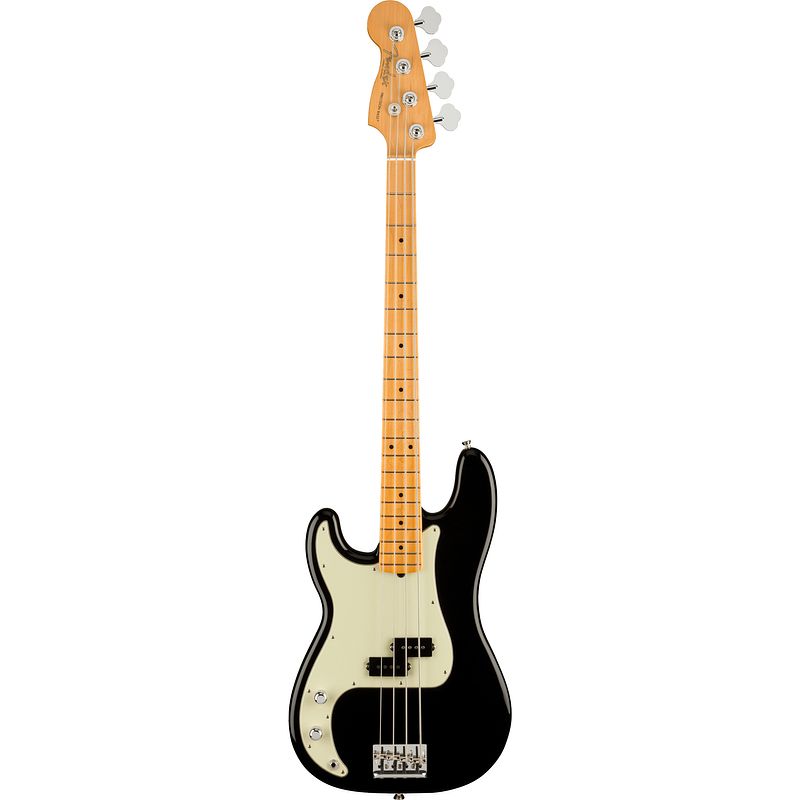 Foto van Fender american professional ii precision bass lh mn black linkshandige elektrische basgitaar met koffer