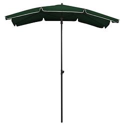 Foto van The living store parasol groen polyester - 200 x 130 x 234 cm - uv-beschermend - stalen paal - kantelfunctie