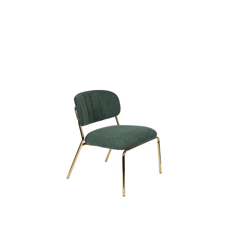 Foto van Anli style lounge chair jolien gold/dark green