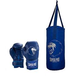Foto van Super pro combat gear junior bokszak set - blauw/zilver