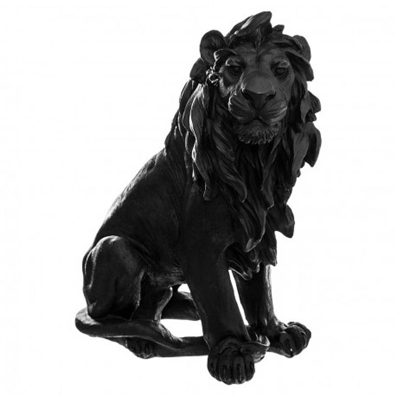 Foto van Casa di elturo decoratief beeld lion zwart - leeuw - l 25,5 x  b 13,5 x  h 31 cm