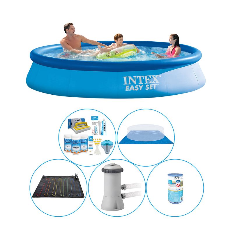 Foto van Intex easy set rond 366x76 cm - 6-delig - zwembad plus accessoires