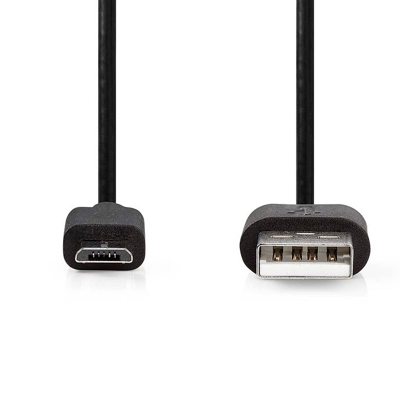 Foto van Nedis usb-kabel - zwart - 2.00 m