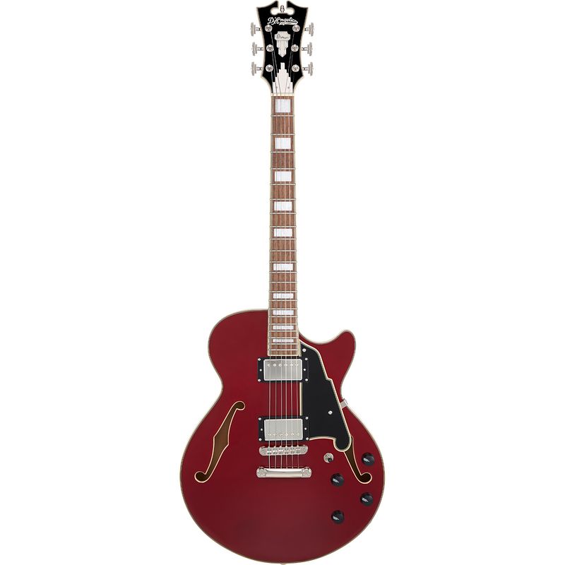 Foto van D'sangelico premier ss burnt red semi-akoestische gitaar