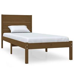 Foto van Vidaxl bedframe massief hout honingbruin 75x190 cm 2ft6 small single