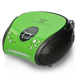 Foto van Draagbare stereo fm radio met cd-speler lenco scd-24 green/black groen-zwart