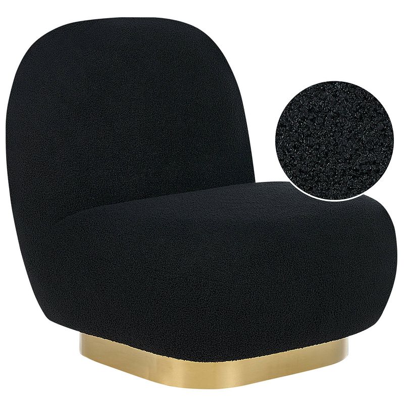 Foto van Beliani loviisa - fauteuil-zwart-bouclé