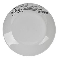 Foto van Arte regal dinerbord pasta 24,4 cm porselein wit/zwart/grijs