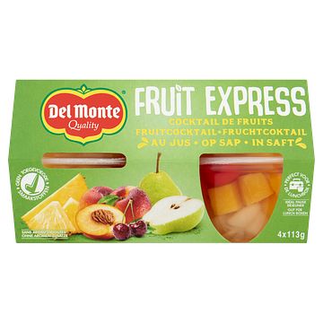 Foto van Del monte fruit express fruitcocktail op sap 4 x 113g bij jumbo