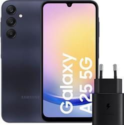 Foto van Samsung galaxy a25 256gb zwart 5g + samsung oplader 25 watt zwart