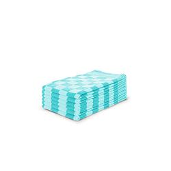 Foto van Elegance theedoekenset blok 65x65cm - turquoise - set van 6