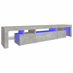 Foto van The living store tv-meubel betongrijs 215x36.5x40 cm - led-verlichting