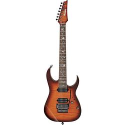 Foto van Ibanez j.custom rg8527-bsr brownish sphalerite 7-snarige elektrische gitaar met koffer en certificaat