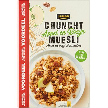 Foto van Jumbo crunchy muesli appel en rozijn voordeelverpakking 900g