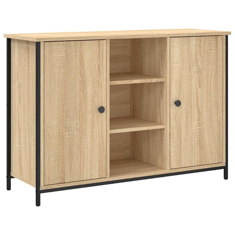 Foto van Vidaxl dressoir 100x35x70 cm bewerkt hout sonoma eikenkleurig