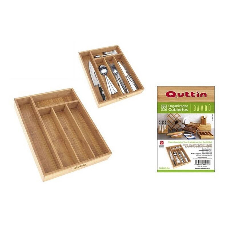 Foto van Bestekorganizer quttin bamboe (34 x 26 x 4 cm)