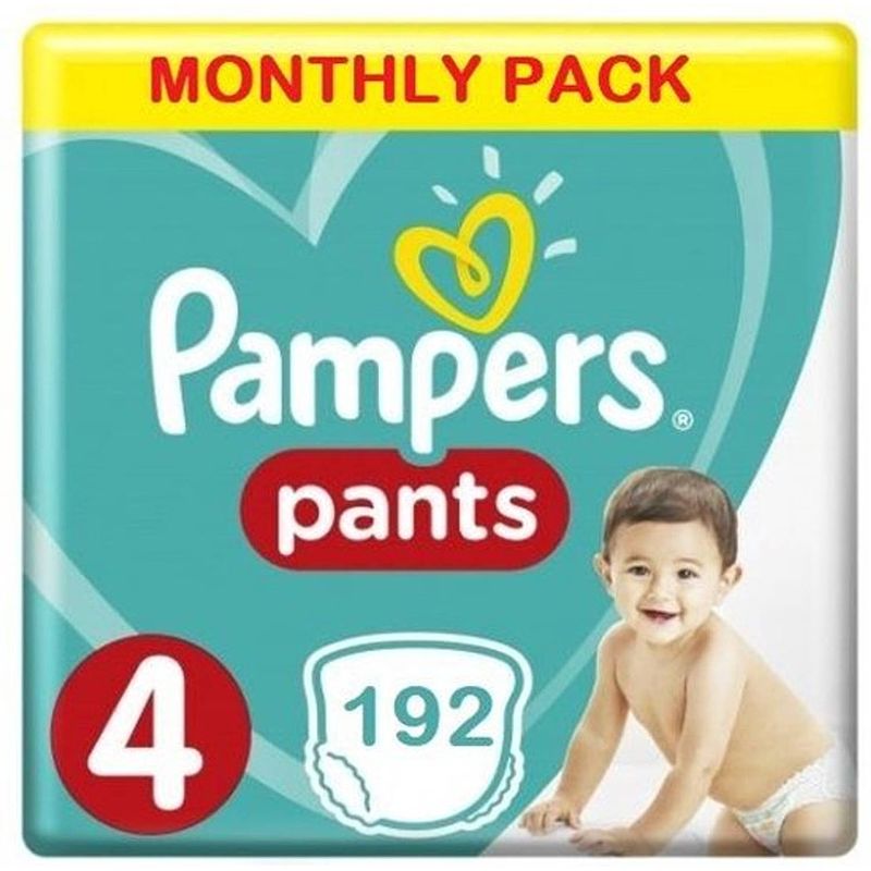 Foto van Pampers baby-dry pants luiers - maat 4 - 32 stuks (9-15kg) x6