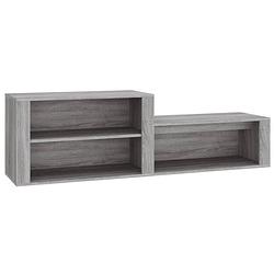 Foto van The living store schoenenkast - grijs sonoma eiken - 150 x 35 x 45 cm - sterk en stabiel