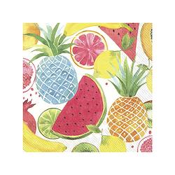 Foto van 40x tropische 3-laags servetten fruitig fruit 33 x 33 cm - feestservetten