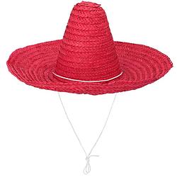 Foto van Boland party carnaval verkleed sombrero hoed fiesta - rood - volwassenen - polyester - verkleedhoofddeksels