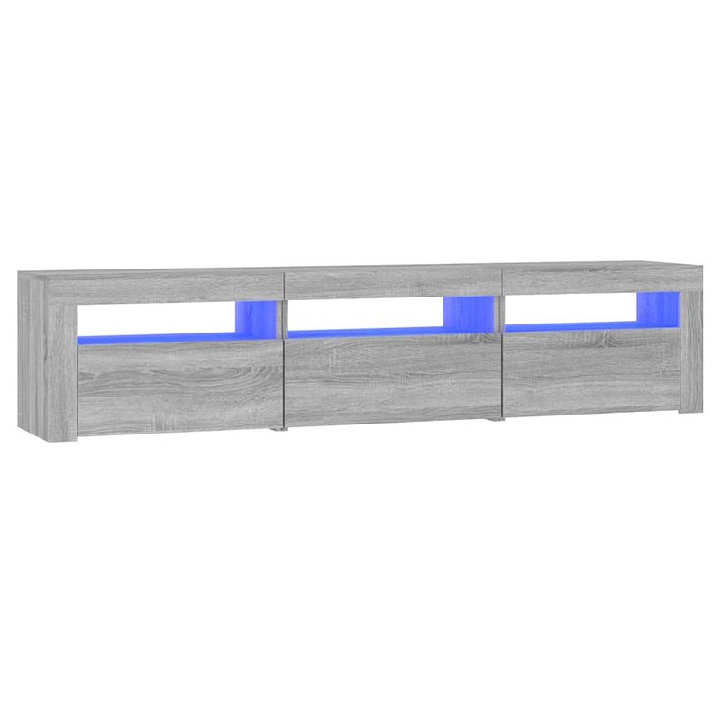 Foto van Vidaxl tv-meubel met led-verlichting 180x35x40 cm grijs sonoma eiken