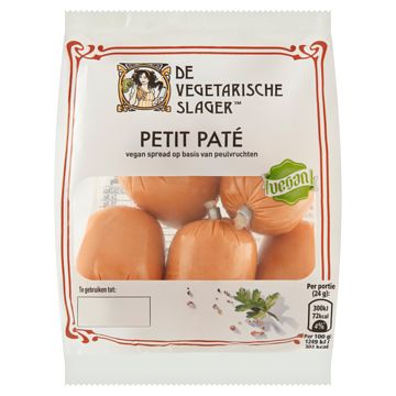 Foto van 25% korting | de vegetarische slager petit pate 5 x 24g aanbieding bij jumbo