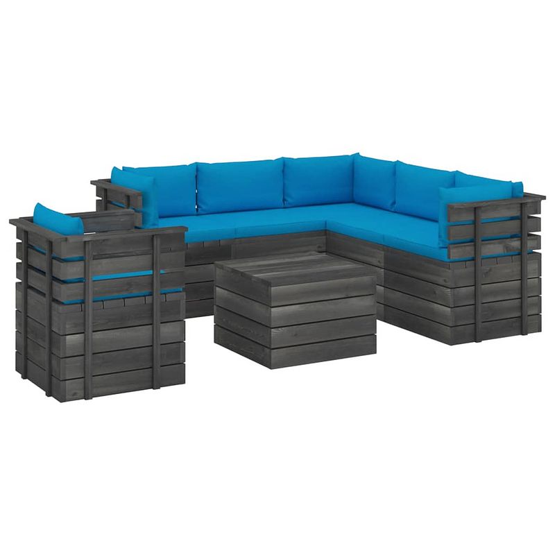 Foto van Vidaxl 7-delige loungeset met kussens pallet massief grenenhout