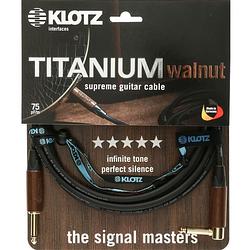 Foto van Klotz tiw0600pr titanium walnut gitaarkabel 2p 6.35mm verguld haaks-recht 6m