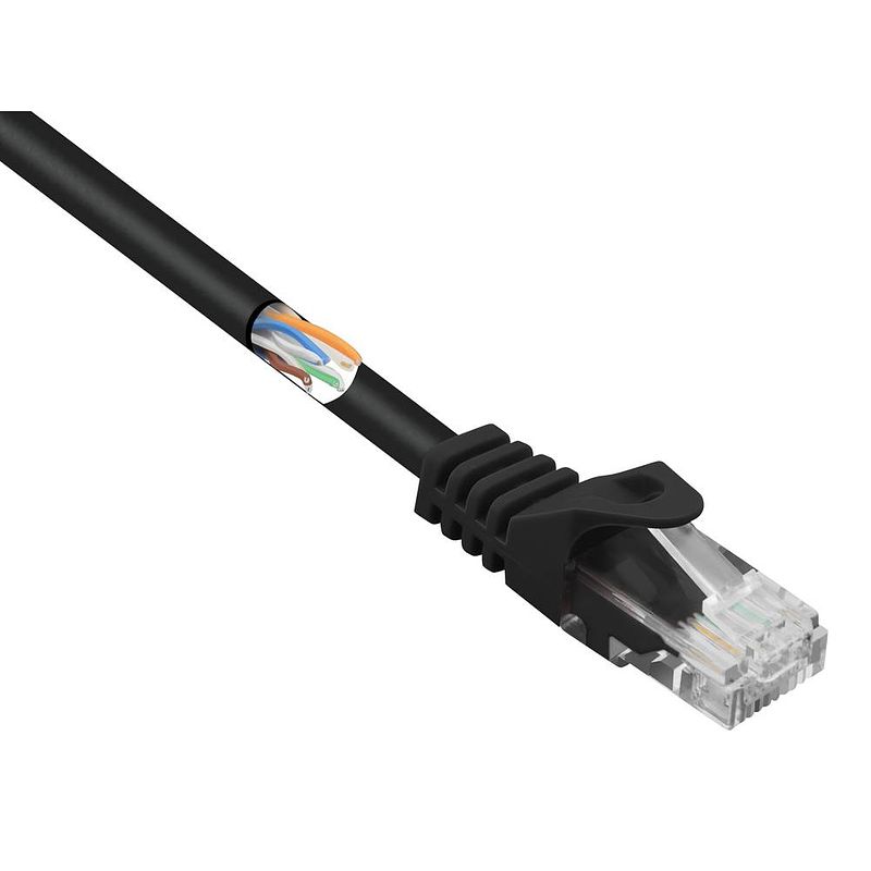 Foto van Renkforce rf-5043848 rj45 netwerkkabel, patchkabel cat 5e u/utp 5.00 m zwart snagless 1 stuk(s)