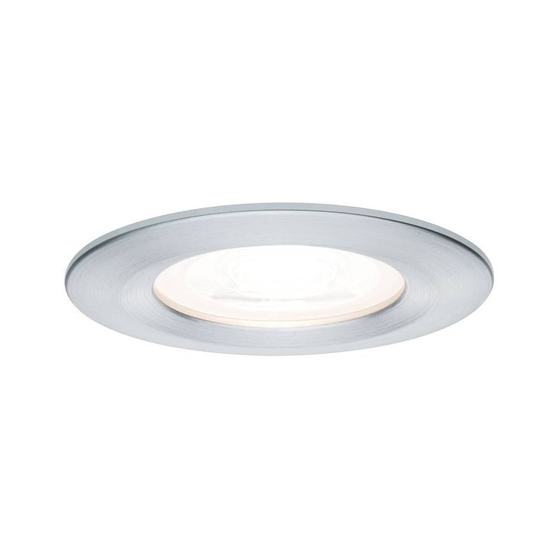 Foto van Paulmann nova inbouwlamp voor badkamer led gu10 6.5 w ip44 aluminium (gedraaid)