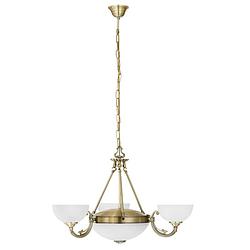 Foto van Eglo savoy - hanglamp - 3 lichts - ø740mm. - brons - wit