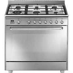 Foto van Smeg snlk906mfx9 gasfornuis rvs