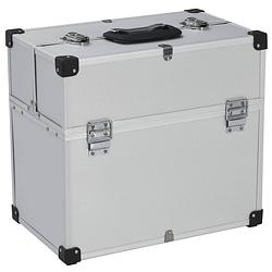 Foto van Vidaxl gereedschapskoffer 38x22,5x34 cm aluminium zilverkleurig