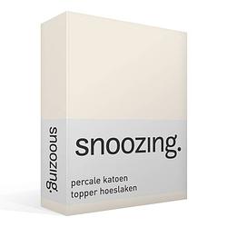 Foto van Snoozing - topper - hoeslaken - 200x220 cm - percale katoen - ivoor