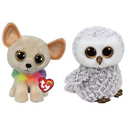 Foto van Ty - knuffel - beanie buddy - chewey chihuahua & owlette owl